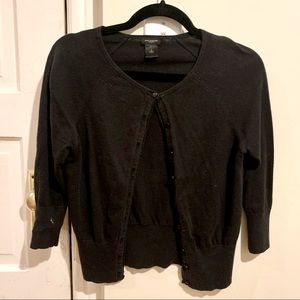 Black 3/4 Sleeve Cardigan